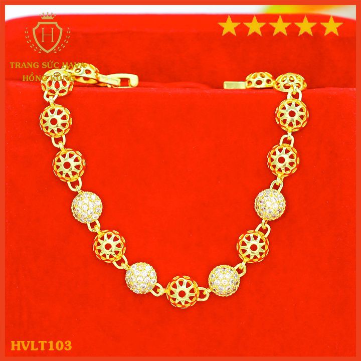 Lắc Tay Nữ Titan Xi Mạ Vàng Non 24k Cao Cấp, Vòng Tay Nữ Phong Cách Thời Trang Cá Tính Trẻ Trung - HVLT103