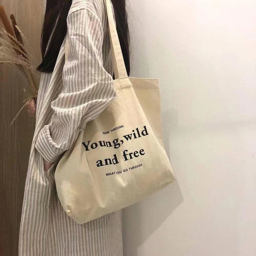 Túi xách vải canvas thời trang Hàn Quốc cho nữ