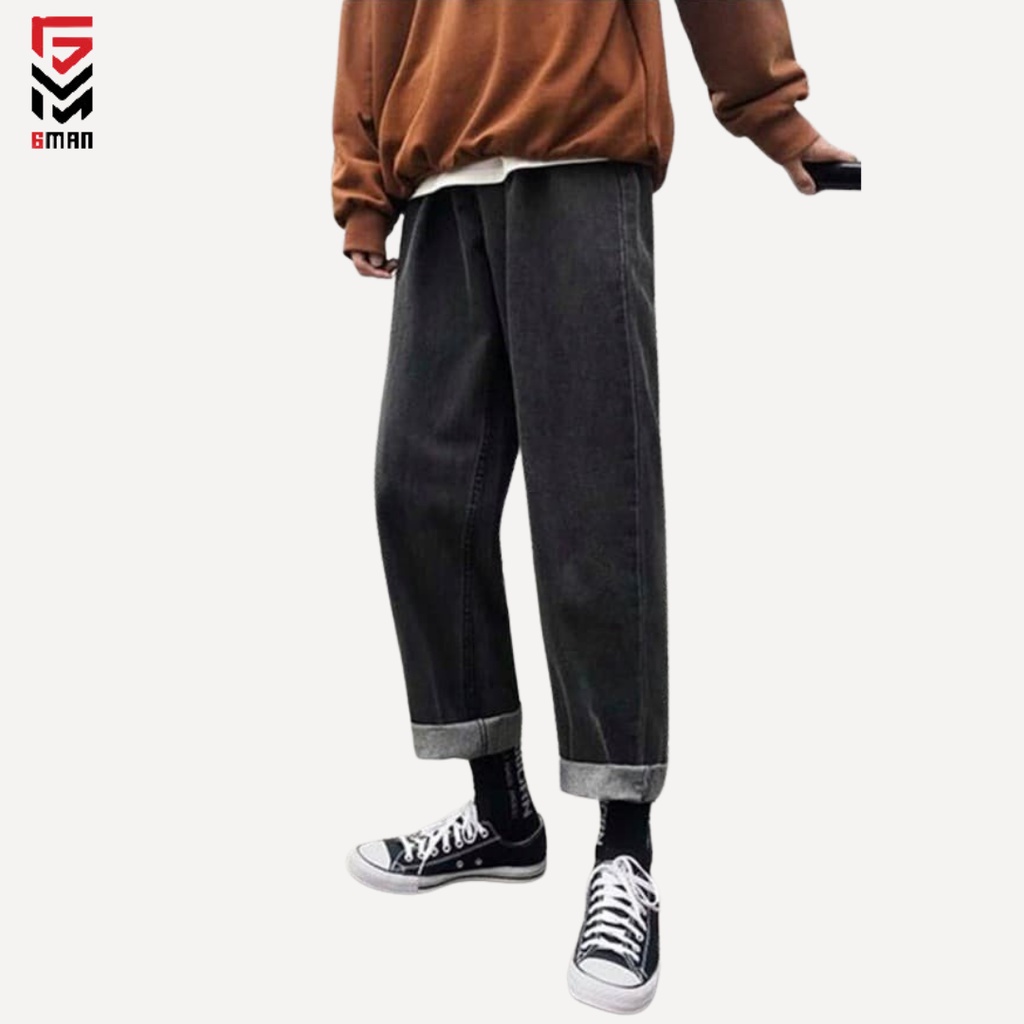 Quần jean baggy nam GMAN  ống suông dáng rộng thoải mái co giãn 4 chiều