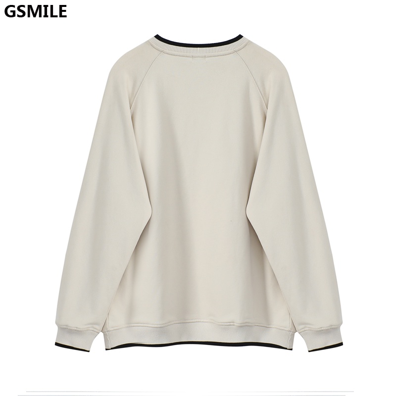Áo Sweater Cổ Tròn In Họa Tiết Rời Mùa Thu