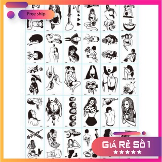 [Được chọn mẫu] O1 Hình xăm dán flash tatoo mini stickers hình đen trắng đẹp phong cách cá tính cute dễ thương giá rẻ ph