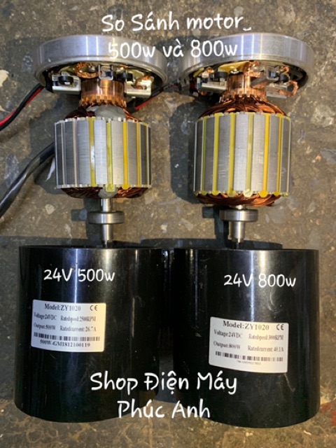 Motor DC 24v 500w kèm puly chế nén khí