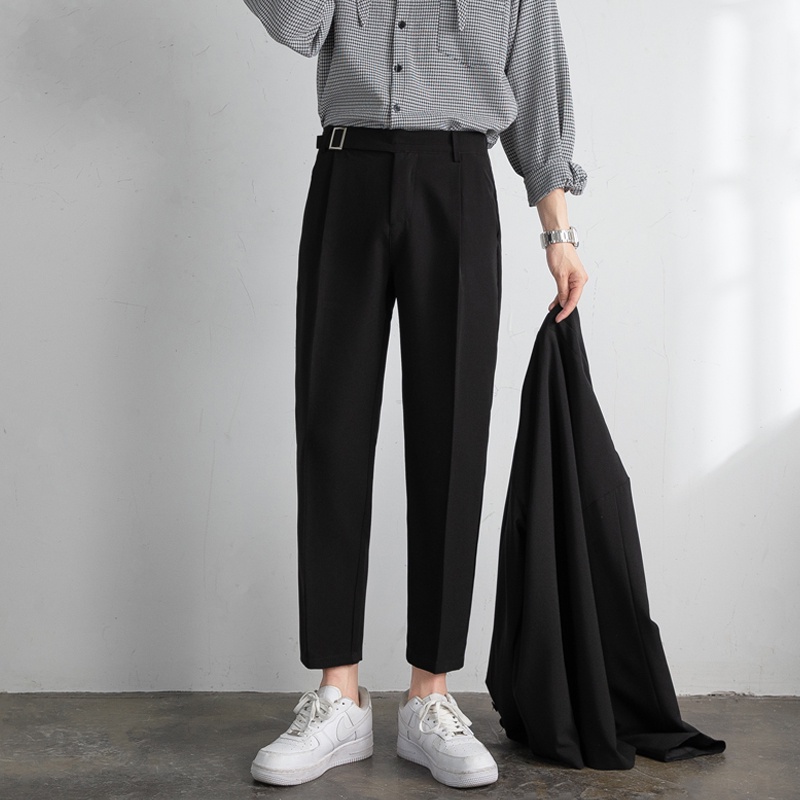 Quần tây nam màu trơn thanh lịch thời trang xuân thu phong cách Hàn Quốc