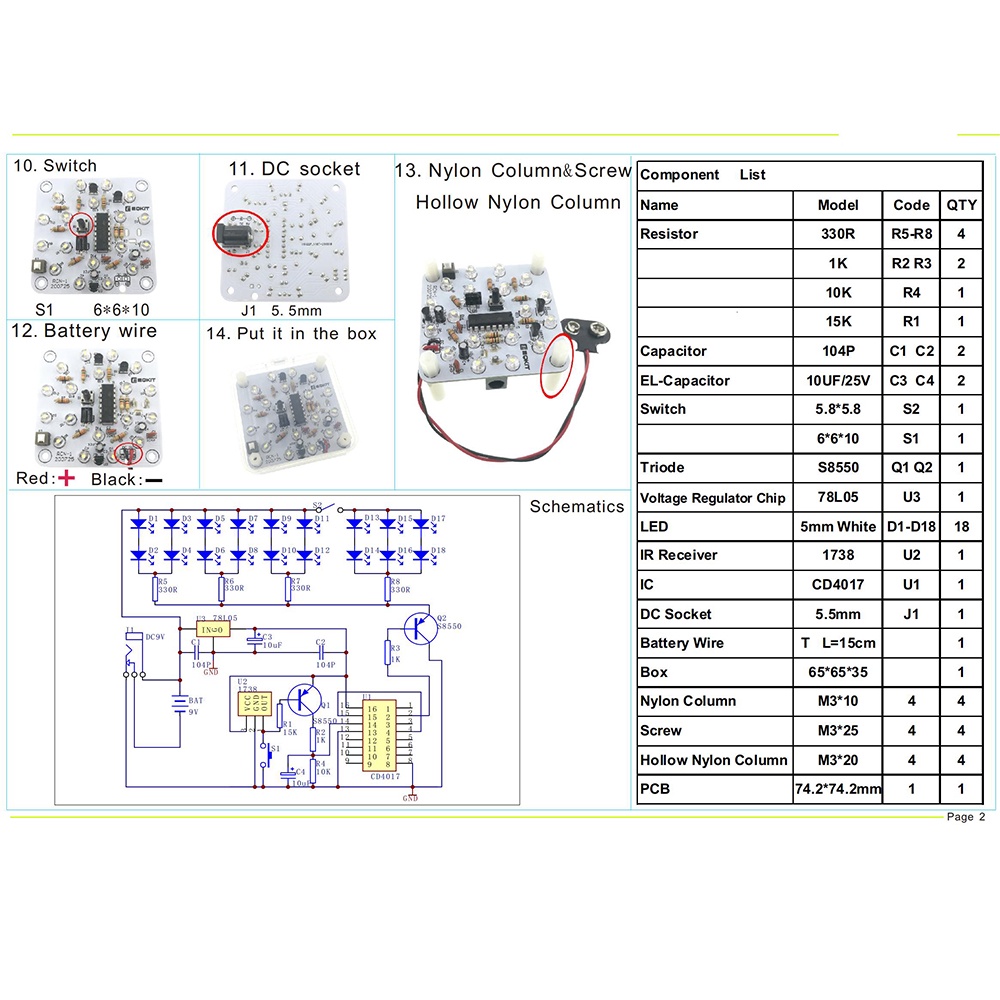 Bộ Đèn Ngủ LED DC9-12V Điều Khiển Từ Xa