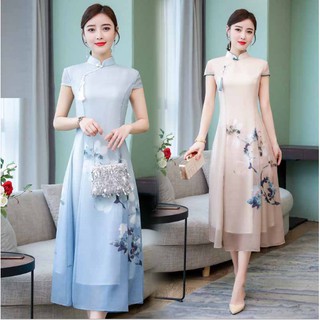 👗Váy Cách Tân Trung Quốc Lụa Cao Cấp - 👗Váy Cổ Trang Cách Tân Trung Hoa