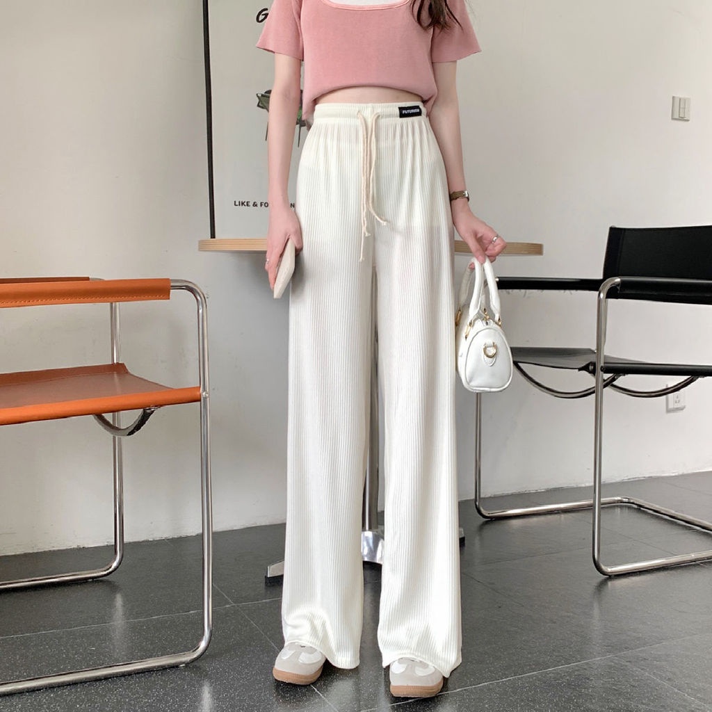Quần Dài Lưng Cao Ống Rộng Thiết Kế Mới Thời Trang Theo Phong Cách Hàn Quốc Dành Cho Nữ