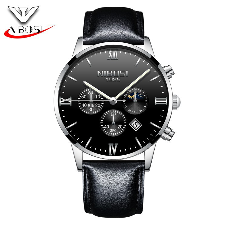 ĐỒNG HỒ NAM NIBOSI 2325 DÂY DA CAO CẤP, NẶT TRÒN, KIỂU DÁNG DOANH NHÂN Bán lẻ giá sỉ