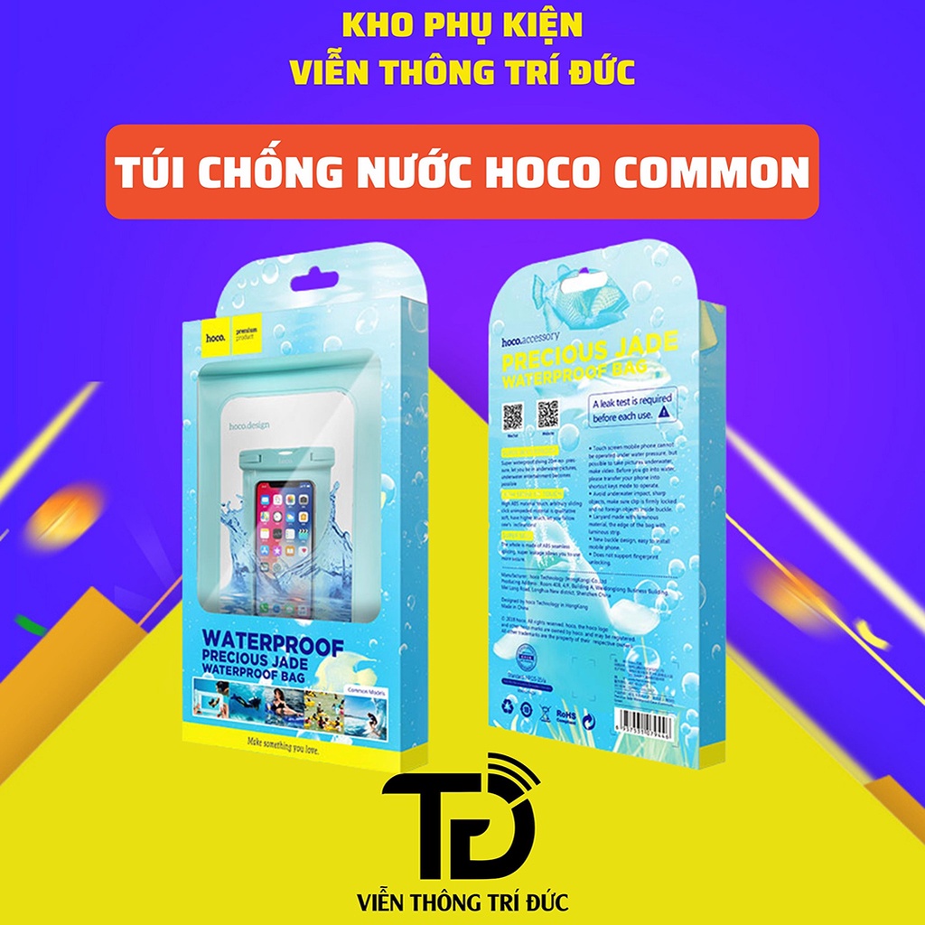 ☔️CAO CẤP☔️ Túi Chống Nước Cho Điện Thoại Chính Hãng Hoco COMMON Chất Liệu TPU+ABS Chuyên Dụng Đi Mưa-Đi Bơi Độ Sâu 20m