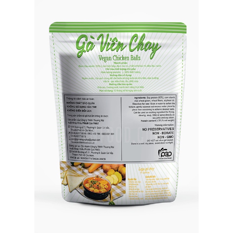 HÀNG CÔNG TY, Gà Viên Chay An Nhiên 150g, Thịt Chay, Thực Phẩm Chay Dinh Dưỡng, Thuần Chay Healthy, Đồ Ăn Chay