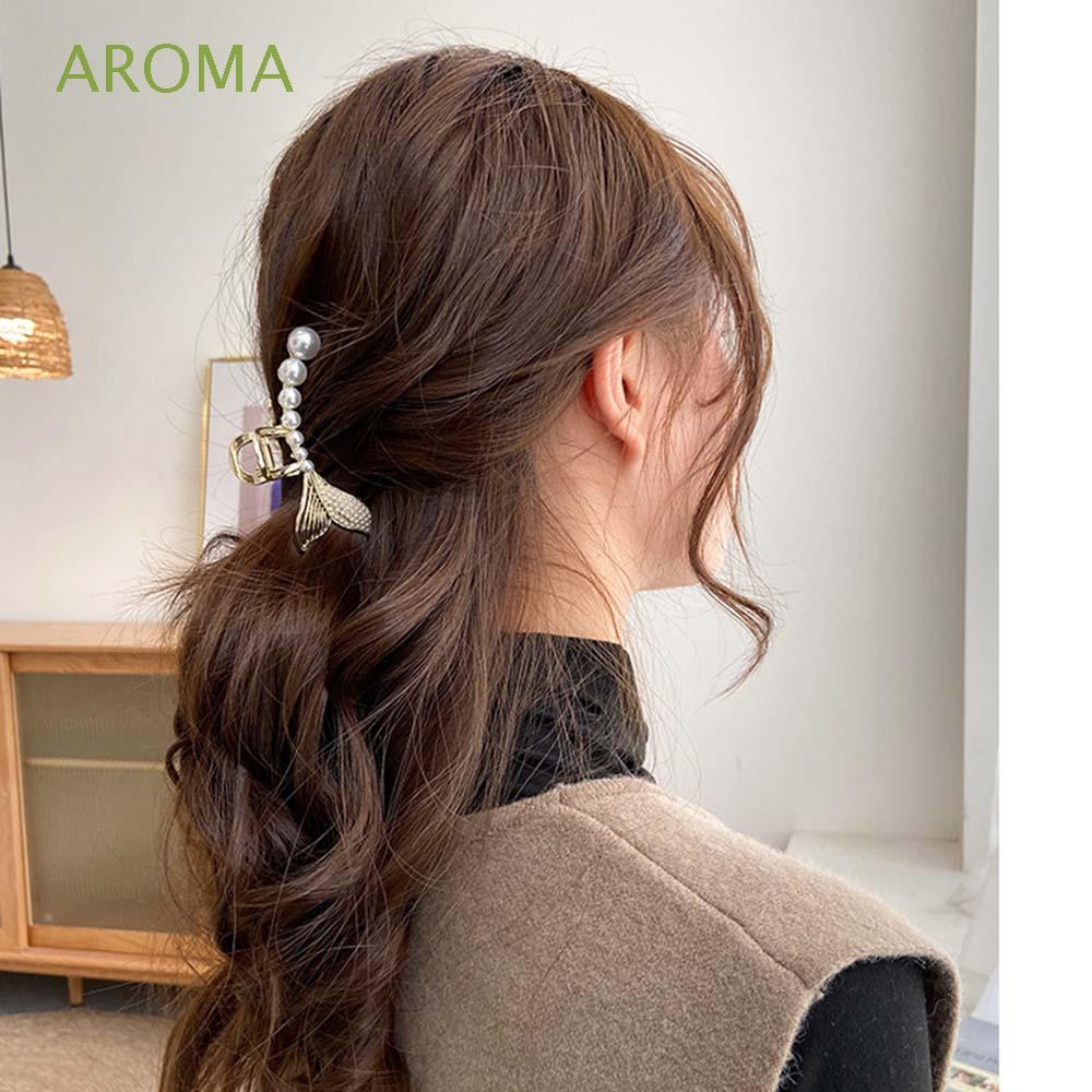 Kẹp Càng Cua Hình Đuôi Cá Đính Ngọc Trai Giả Thời Trang Cho Bạn Gái