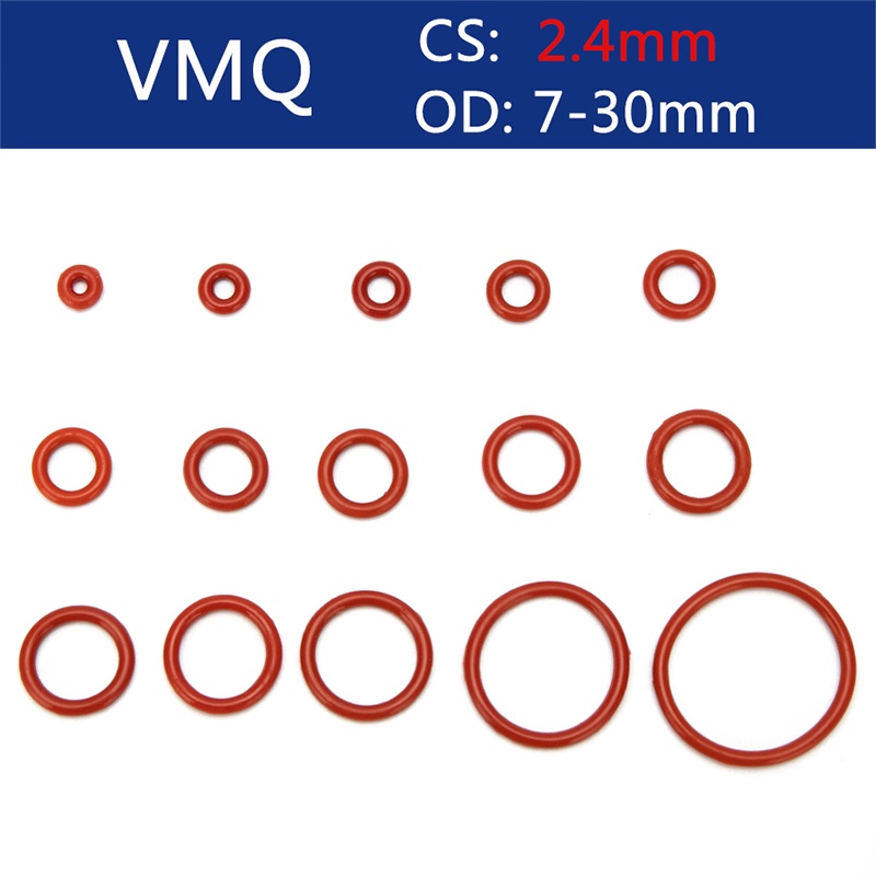 Set 20 Vòng Đệm Cao Su silicone Hình Chữ o Kích Thước 7mm-30mm cs 2.4mm