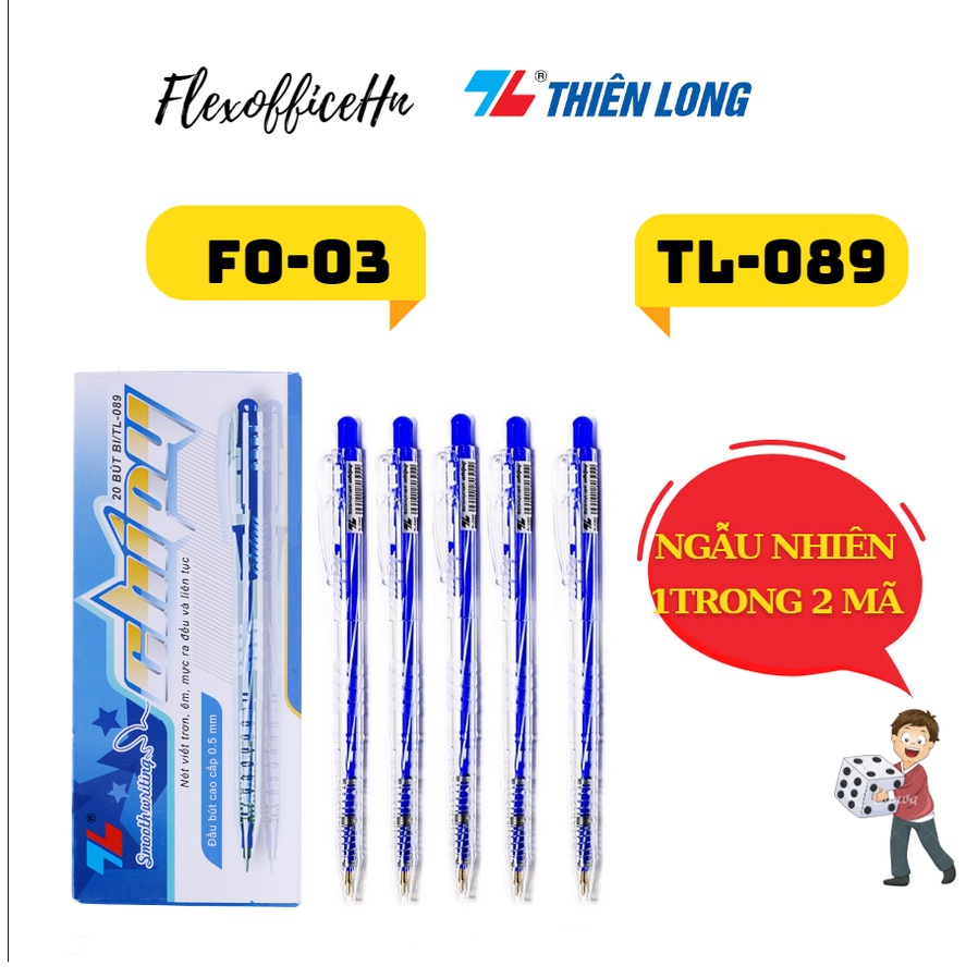 HỘP 20 Bút Bi Flexoffice FO-03 / TL-089 ĐEN