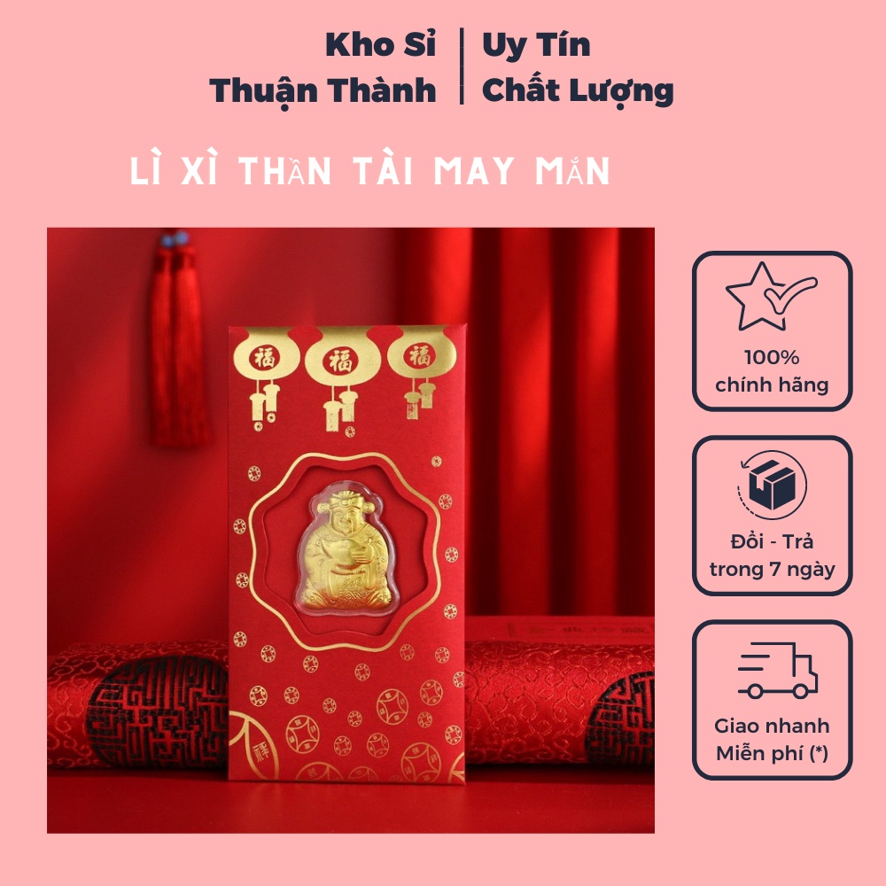 Lì xì thần tài mạ Vàng 24K may mắn rước tài lộc quà ý nghĩa Tết Nhâm Dần may mắn cho ngày vía thần tài (khosithuanthanh)