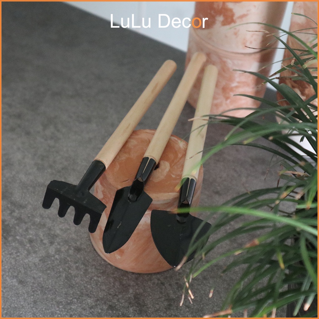 Dụng Cụ Làm Vườn - Bộ Dụng Cụ Làm Vườn, Trồng Cây Mini 3 Món - Xẻng Làm Vườn, Xới Đất, Cào Đất