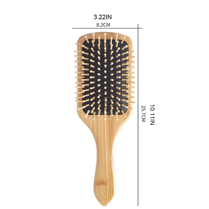 [Hàng mới về] Lược gỗ chải tóc mát xa da đầu giảm mệt mỏi dành cho nam nữ