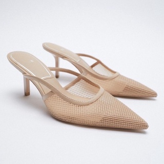 Guốc lưới cao gót mũi nhọn hàng cao cấp fullbox