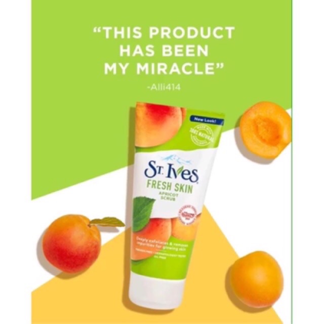 Sữa rửa mặt TẨY TẾ BÀO CHẾT HƯƠNG MƠ ST.IVES FRESH SKIN APRICOT SCRUB 170g