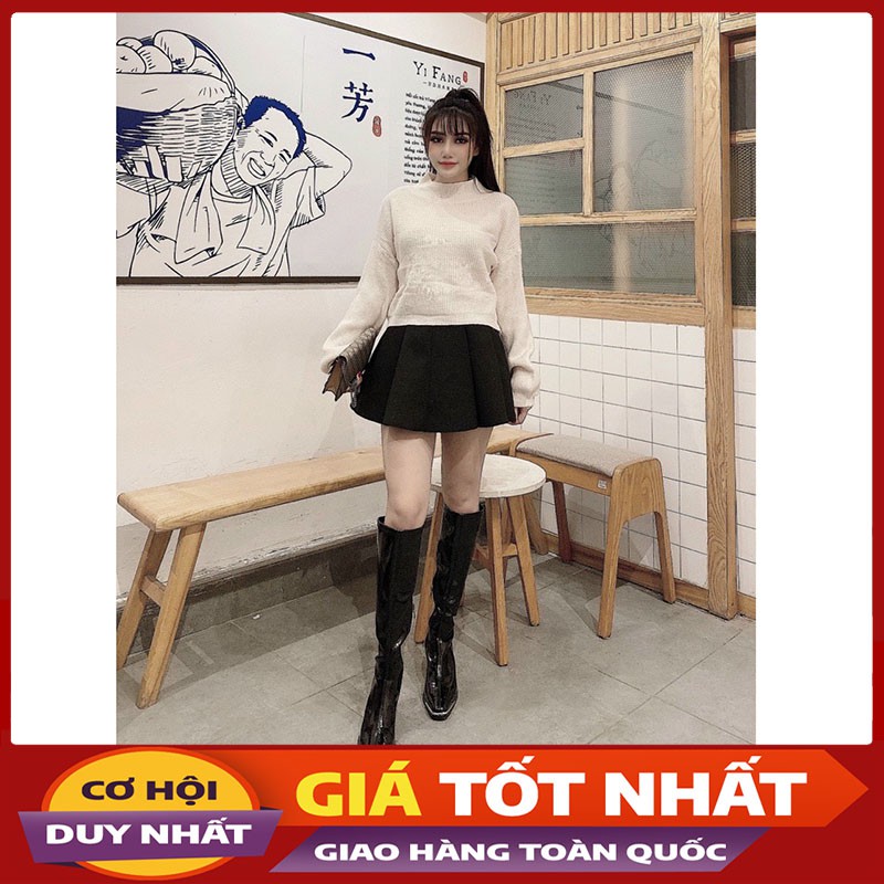 Áo Len Nữ Tay Bo Phồng Cổ 3 Phân Siêu Xinh M048-Violet_Store