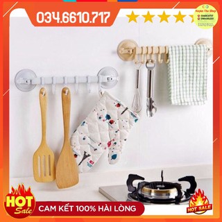 Thanh Treo Đồ 6 Móc Nhà Tắm Hút Chân Không