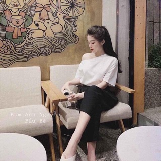 Set áo lệch vai và baggy