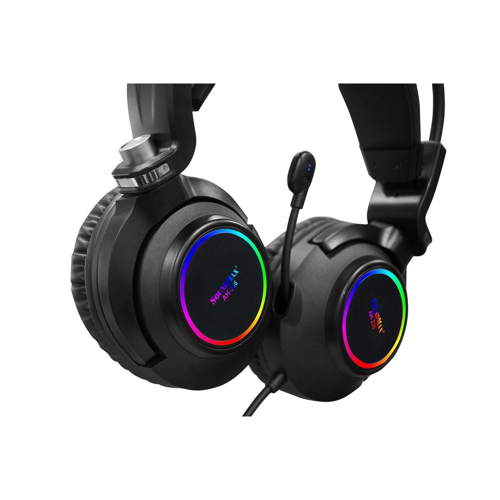 Tai nghe chụp tai vi tính SoundMax AH336 có led dùng cho PC/laptop
