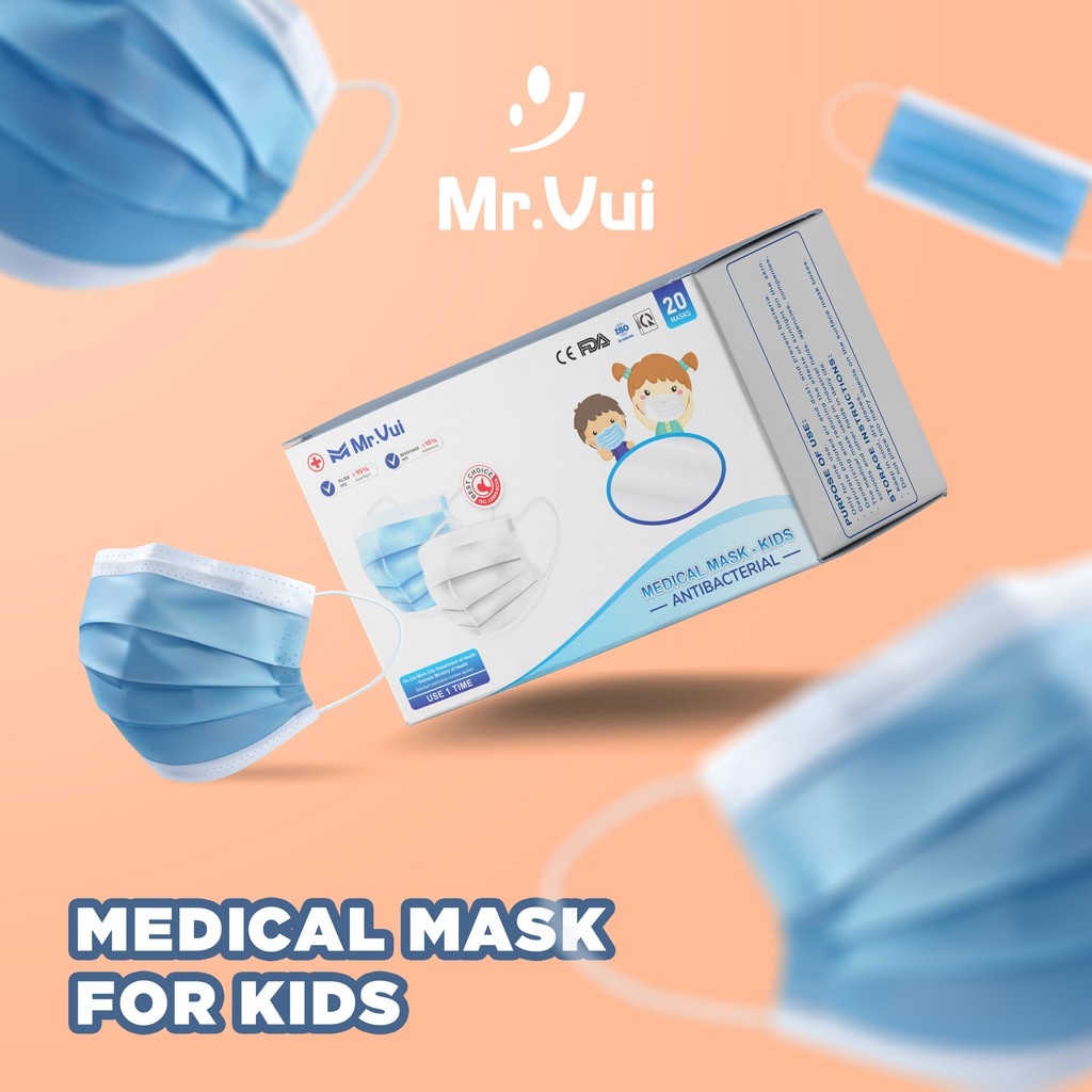 Khẩu trang y tế cho bé Mr Vui KTYT003 thùng 50 hộp