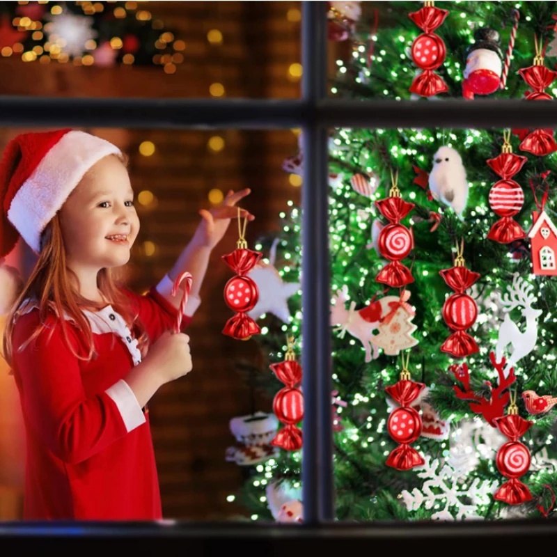 Set 6 Phụ Kiện Treo Trang Trí Cây Thông Giáng Sinh Nhiều Màu