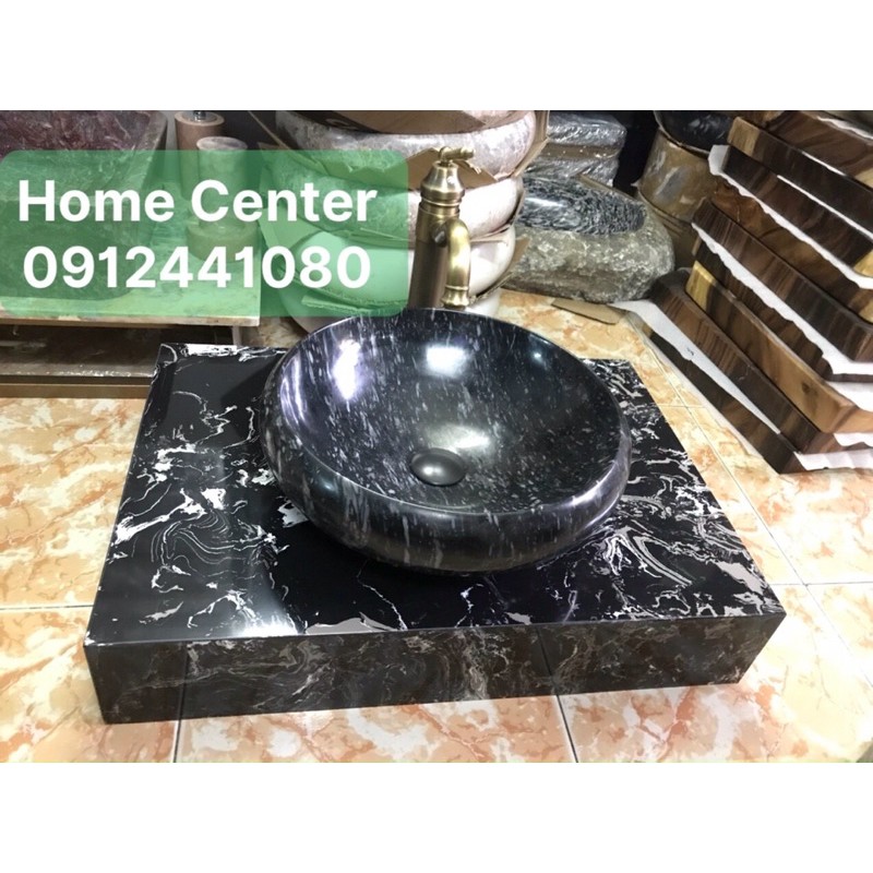 Lavabo đá tự nhiên đen vệt mưa | BigBuy360 - bigbuy360.vn