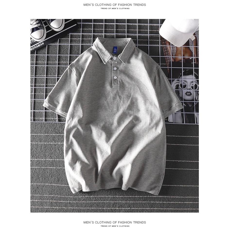 Áo Polo Unisex trơn, basic 3 màu cơ bạn Đen + Trắng + Xám chất cá sấu