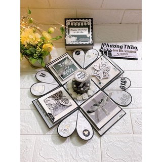 Combo nguyên liệu để làm love box- Hộp quà ảnh Handmade size 11cm  - Có video hướng dẫn làm