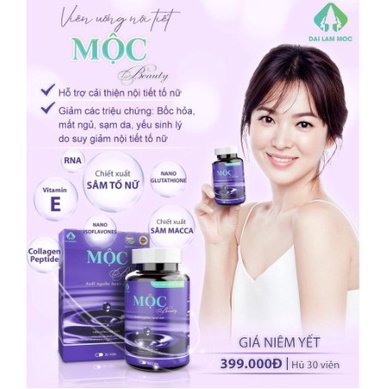 Viên Uống Mộc Beauty Hộp 30 viên Sáng Da Mờ Nám Tăng Cường Nội Tiết Tố Giảm Khô Hạn Ở Nữ Giới