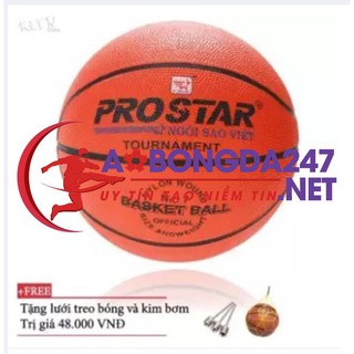 Quả bóng rổ prostar số 7, số 6 cao su tặng kim bơm bóng và lưới đựng bóng