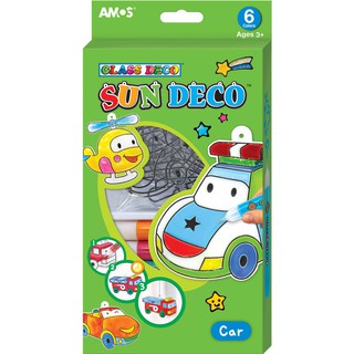 Màu Vẽ Trang Trí Trên Kính Hàn Quốc Hình Xe Hơi AMOS 6 Màu Sun Deco Car