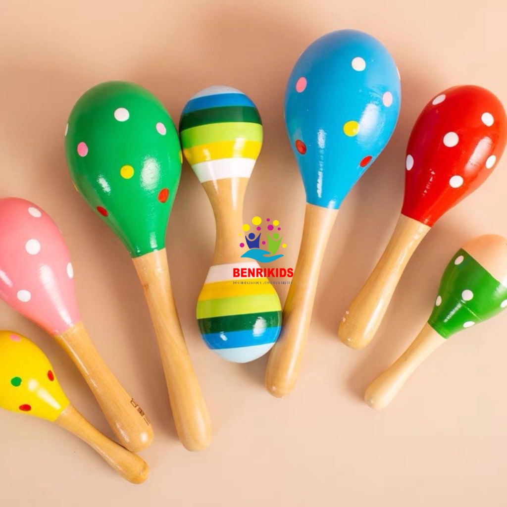 Bộ Đồ Chơi Lục Lạc Cho Bé Cầm Tay Làm Bằng Chất Liệu Gỗ Thông Thân Thiện Với Môi Trường An Toàn Cho Bé