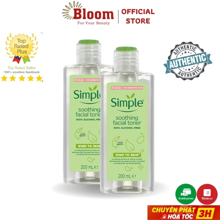 Nước Hoa Hồng Simple Kind To Skin Soothing Facial Toner 200ml