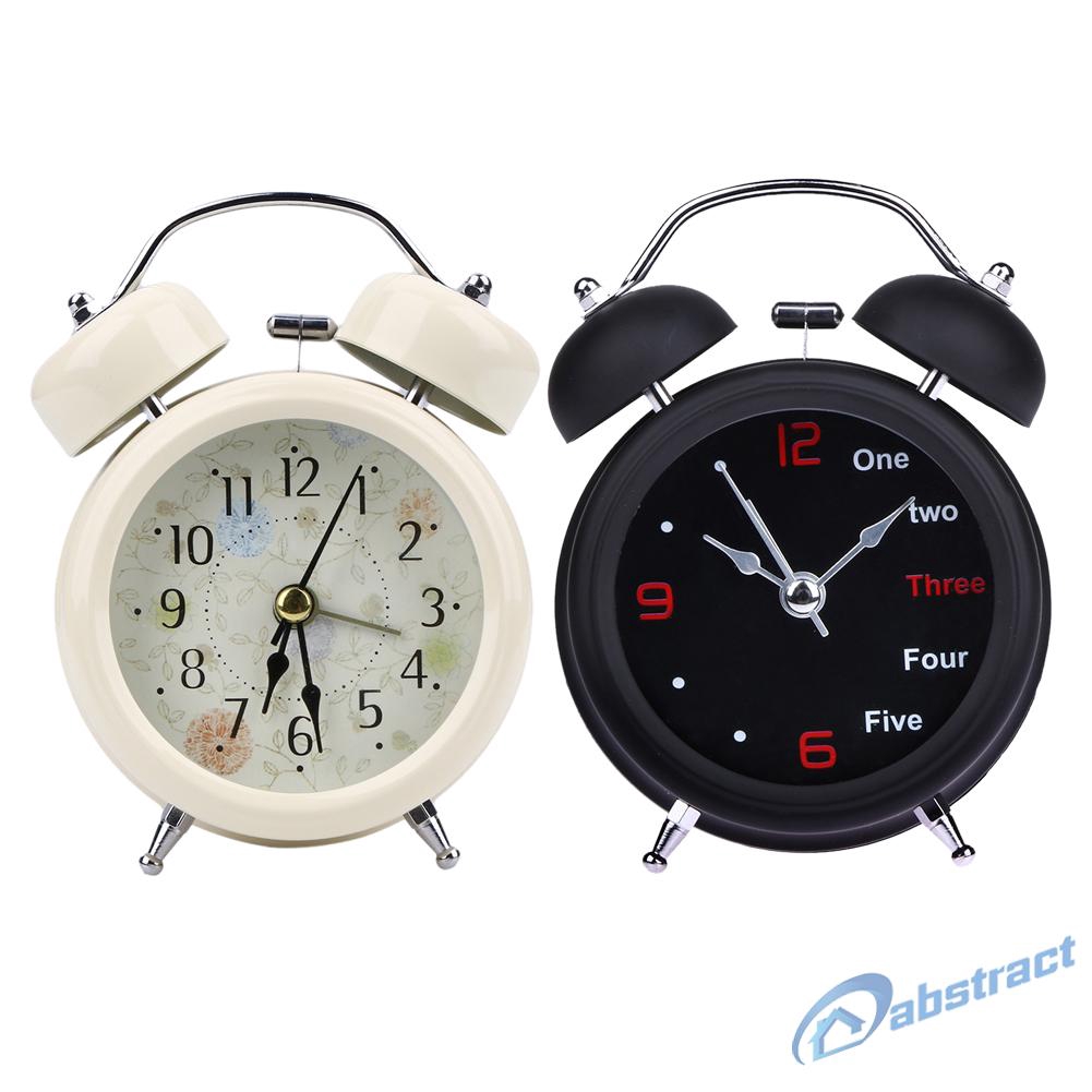 AB Happy Home Fashion Number/English Retro Double Bell Desk Table Alarm Clock
