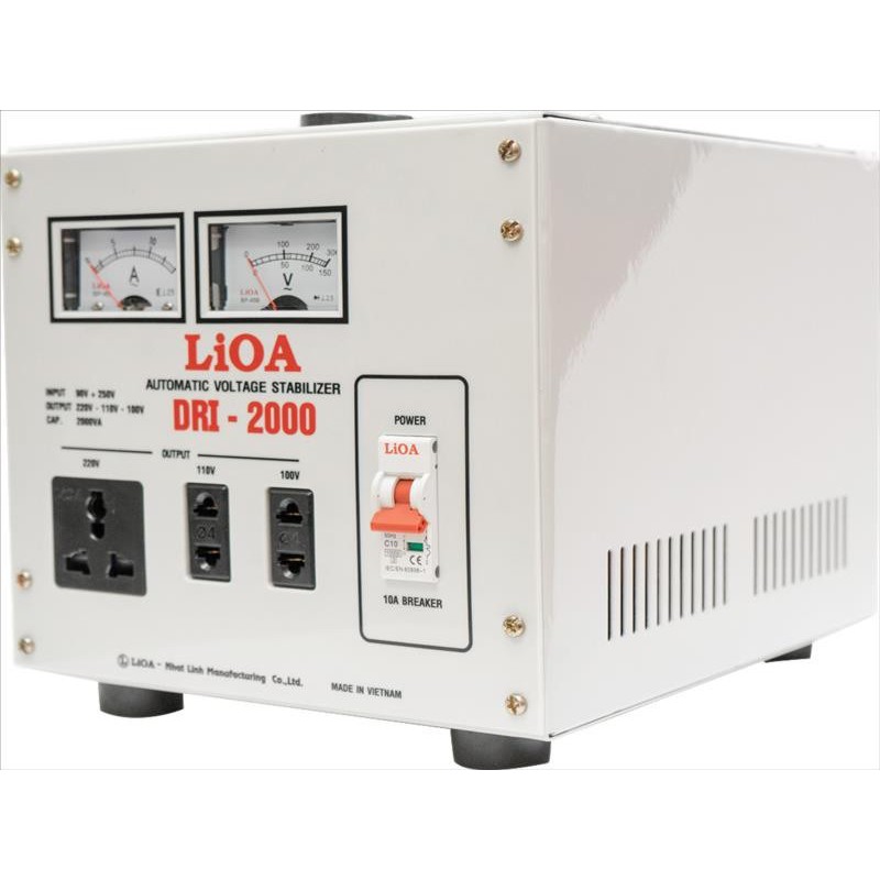 Ổn áp 1 pha LIOA DRI-2000 II 2.0kVA điện áp vào 90V - 250V ( Thế hệ mới 2018 )