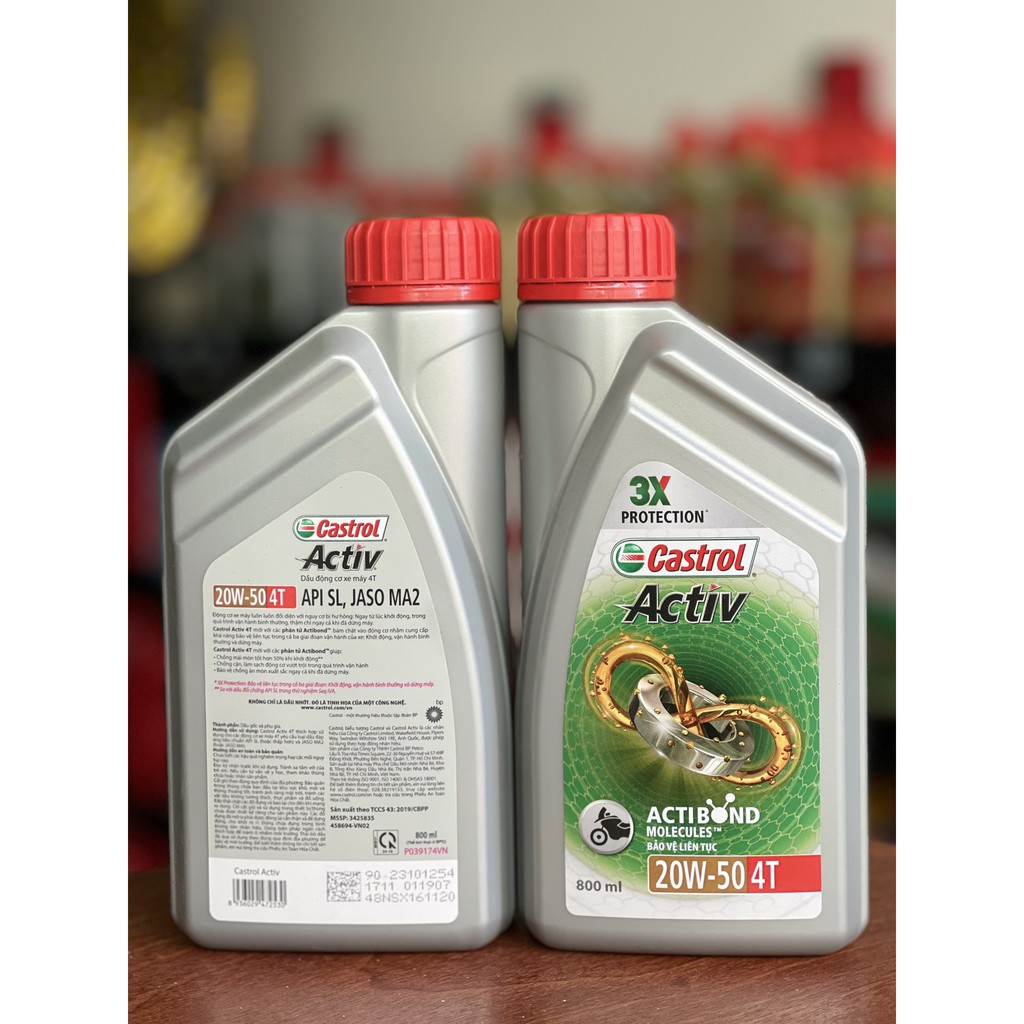 Nhớt xe máy Castrol Active 800ml 20W-50 4T (FREESHIP)