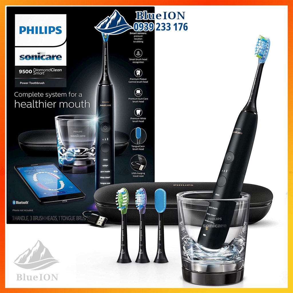 [Hàng Mỹ] Bàn chải điện Philips Sonicare 9500 DiamondClean Rechargeable Electric Toothbrush