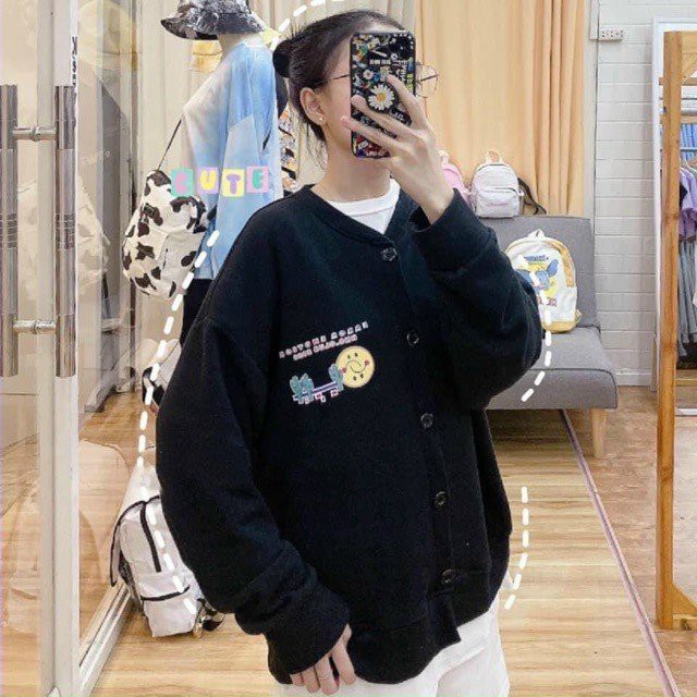 Áo khoác nỉ Cardigan form rộng in hoạt hình GAME ulzzang phong cách Hàn quốc (ẢNH THẬT)