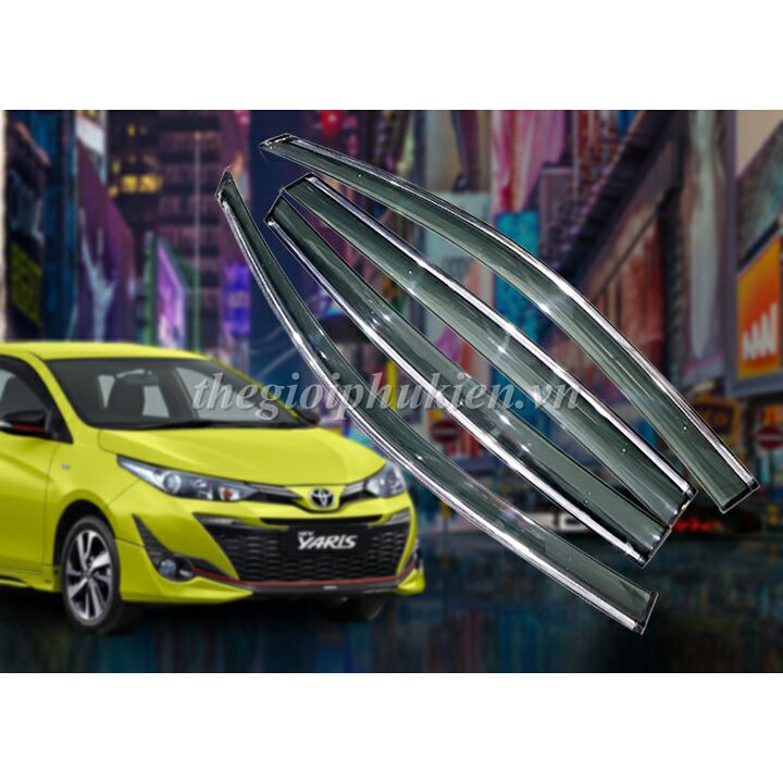 Bộ vè che mưa Toyota Yaris 2019 -2022 chỉ mạ Crom( hàng cao cấp)