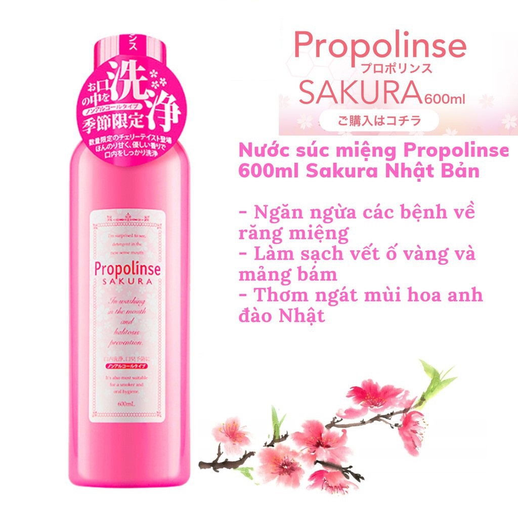Nước súc miệng Propolinse Nhật Bản chai 600ml