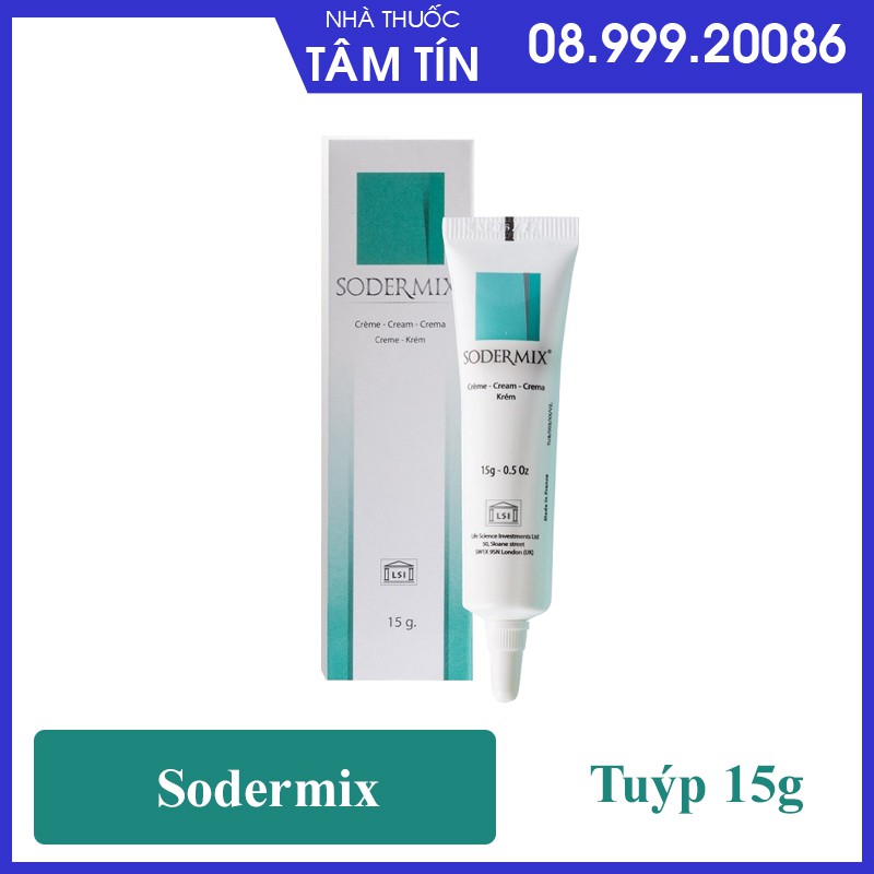 [CHÍNH HÃNG ] Sodermix Cream 15g Dùng cho sẹo lồi, sẹo phì đại, chàm Sodemix