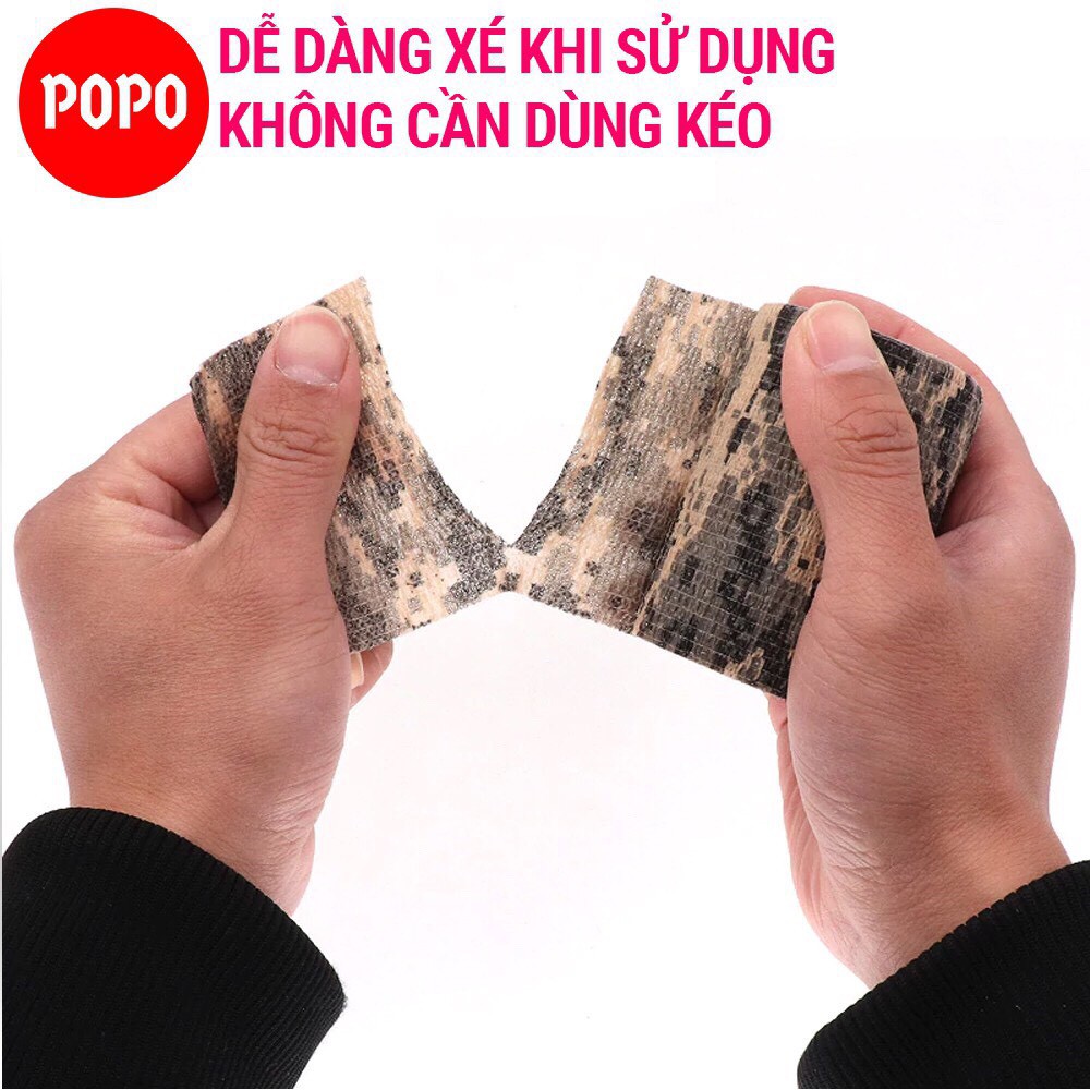 Băng cuốn thể thao màu rằn ri quân đội chất liệu cao su non băng keo thể thao quấn tay, chân chống chấn thương SPORTY