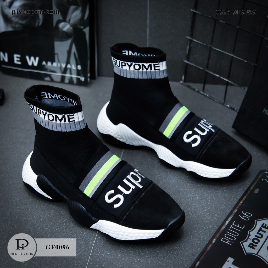 Giày nam sneaker kiểu dáng cổ cao thời trang hàn quốc chất liệu vải dệt GF0096 | BigBuy360 - bigbuy360.vn