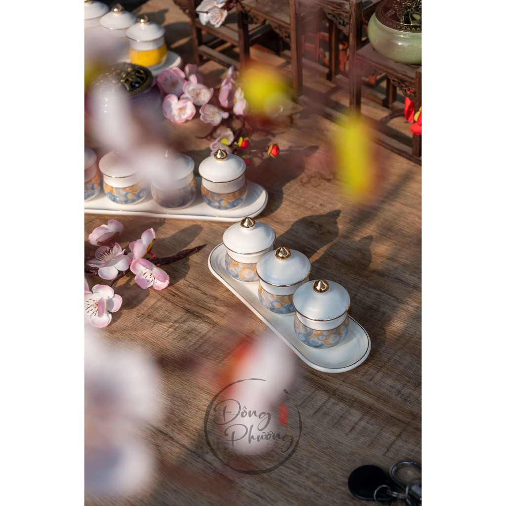 [ĐỒ THỜ CÚNG] CHUNG NƯỚC CÚNG SỨ TRẮNG VÂN XANH NGỌC CAO CẤP