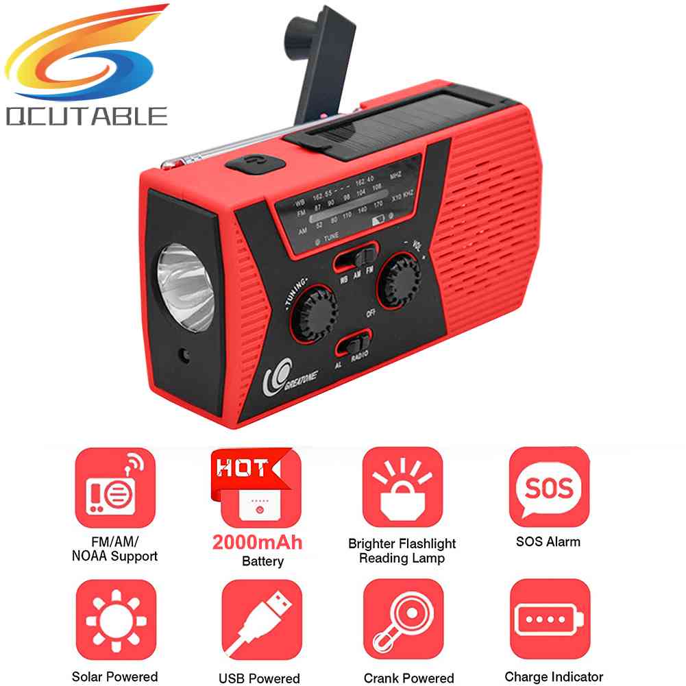 Radio Năng Lượng Mặt Trời Có Tay Quay NOAA / AM / FM