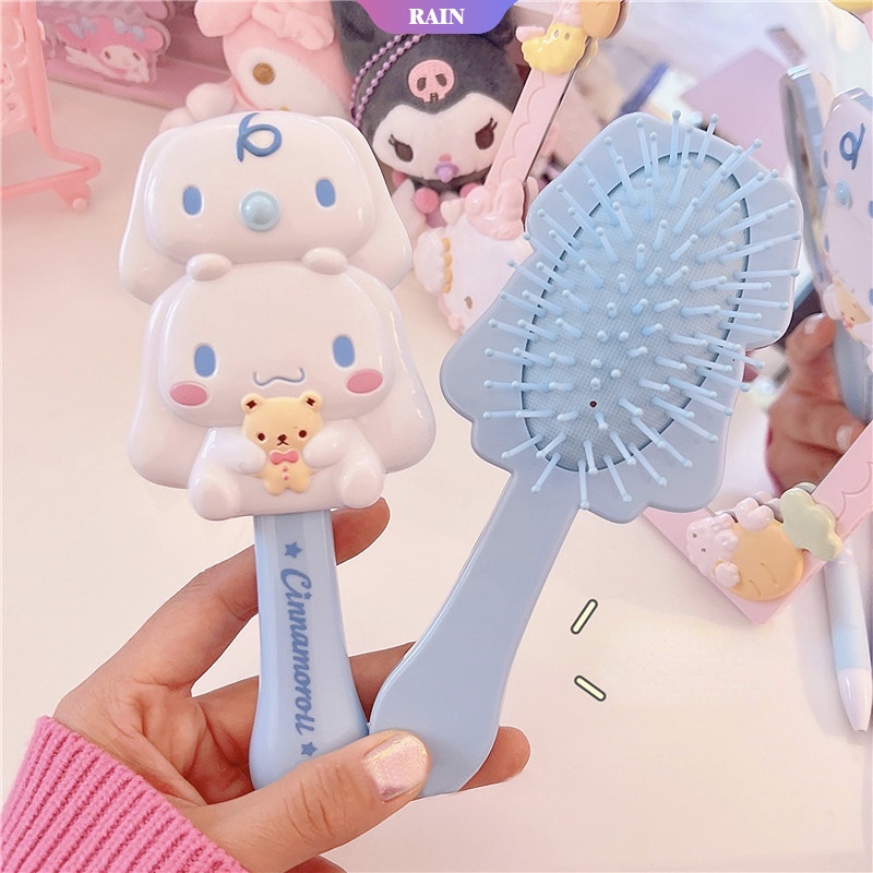 SANRIO Lược Mát Xa Túi Khí Hình Kuromi Dễ Thương Có Đệm Khí Và Gương Trang Điểm