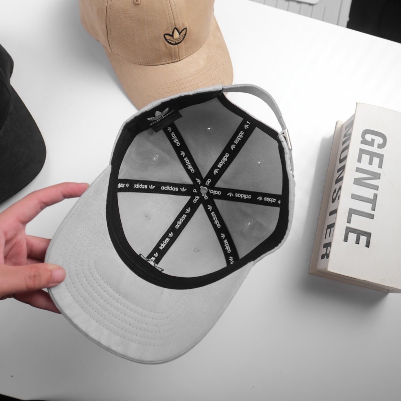 Mũ lưỡi trai nam nữ thương hiệu Adidas chất liệu da lộn logo thêu tỉ mỉ