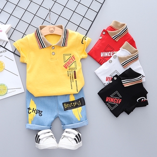 Bộ áo polo Ngắn Tay + Quần Short Thời Trang Cho Bé 0-6 Tuổi